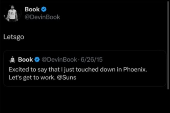 续约至2030！布克转发自己15年13顺位被选中推文：开干